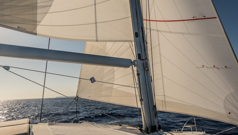 Segel der Coccinella Yacht